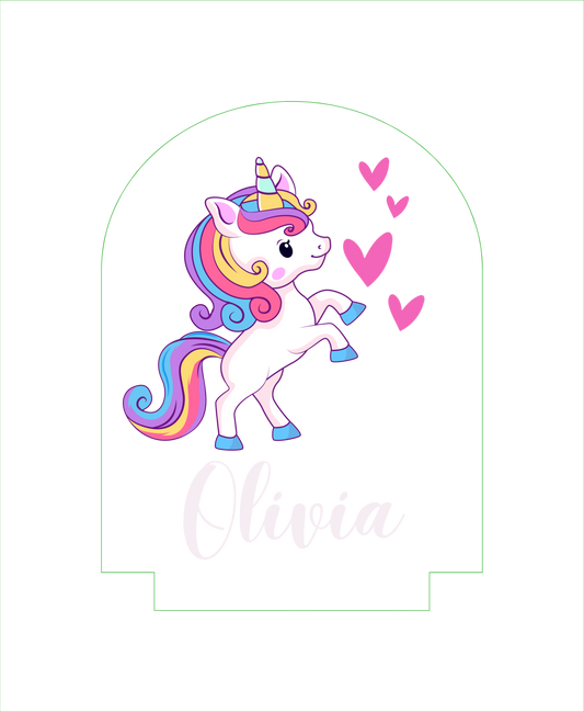 Personalised Arch Night Light - Printed Unicorn
