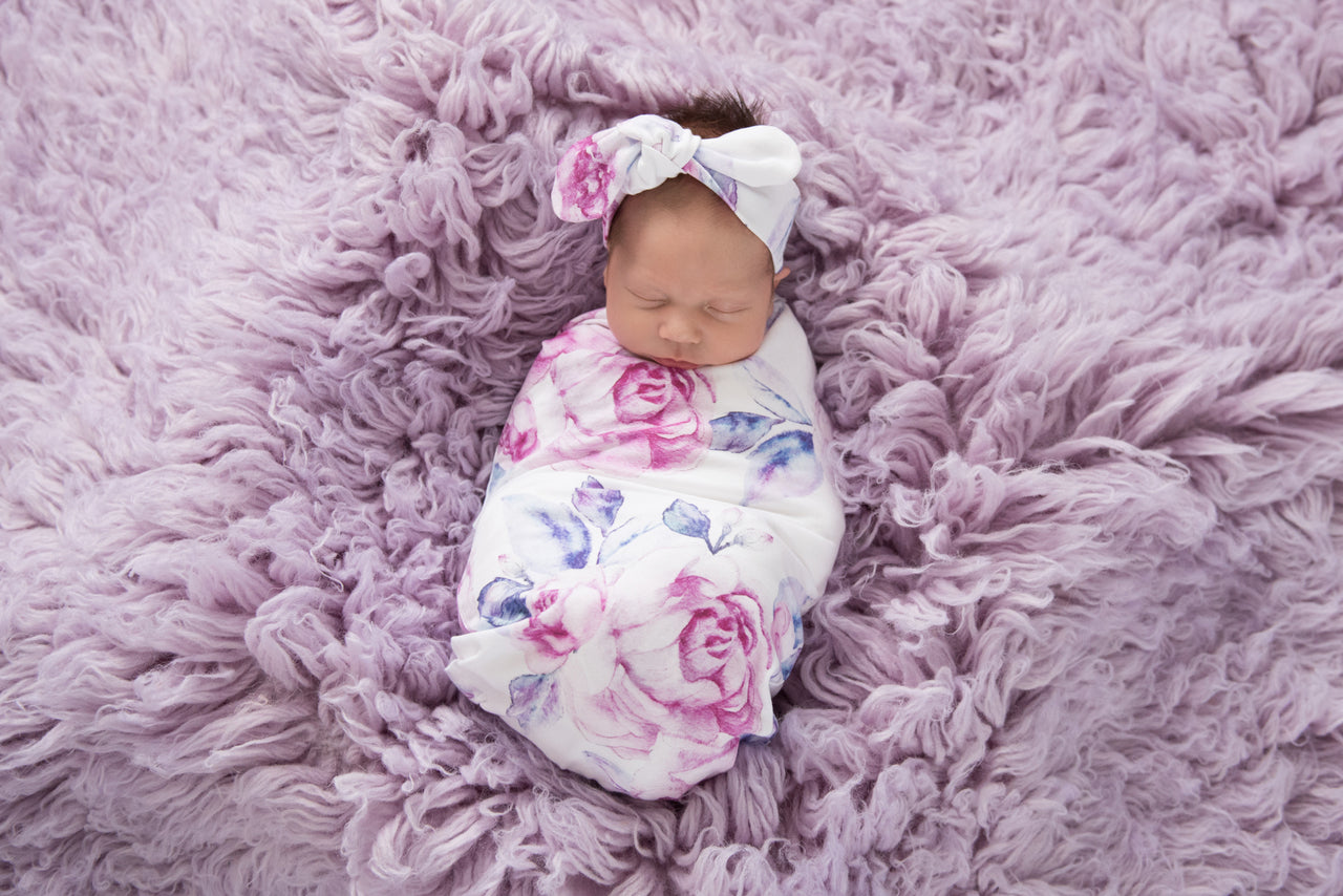 Lilac Skies - Jersey Wrap & Topknot Set