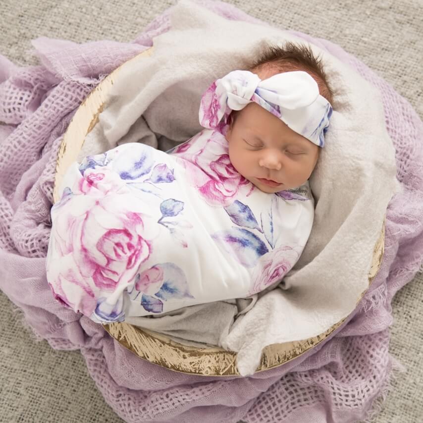Lilac Skies - Jersey Wrap & Topknot Set