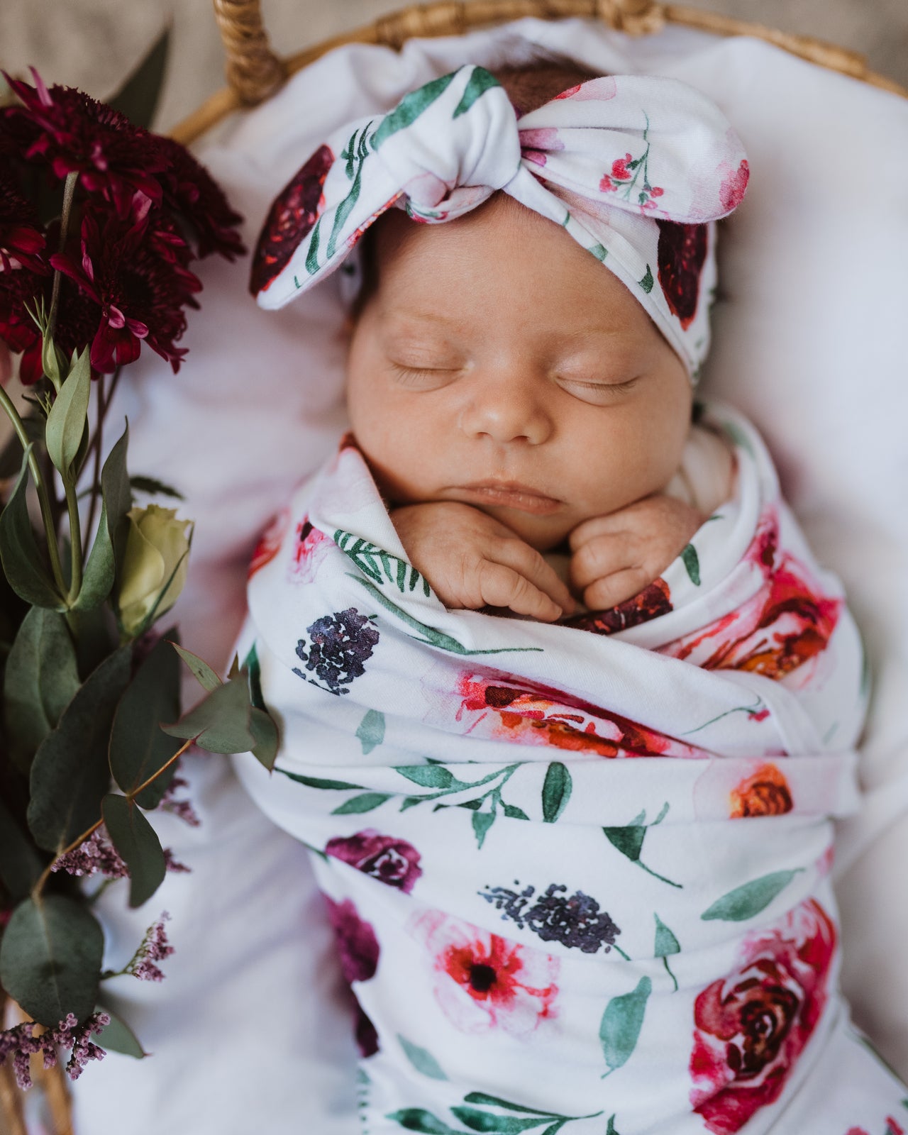 Peony Bloom - Jersey Wrap & Topknot Set