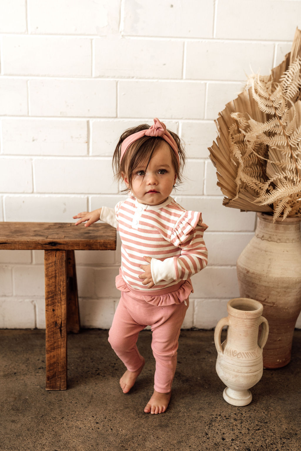 Rose Stripe Long Sleeve Bodysuit