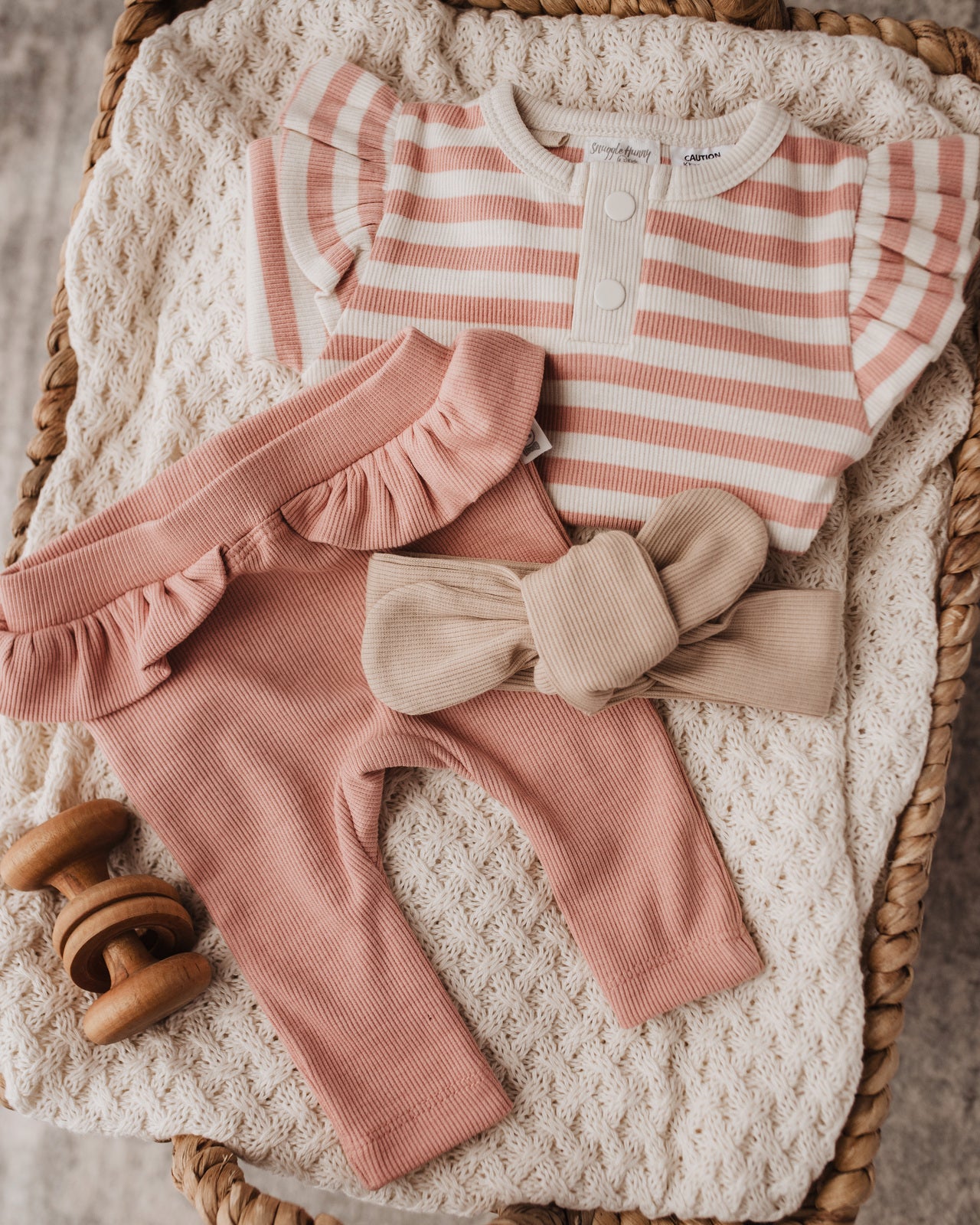 Rose Stripe Long Sleeve Bodysuit