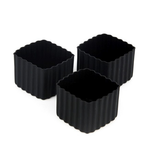 Little Lunch Box Co Bento Cups Square - Black (3Pkt)