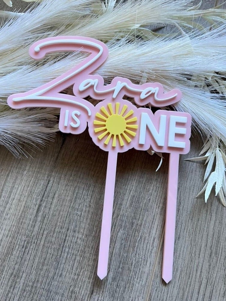 2 Layer Acrylic Sun Cake Topper