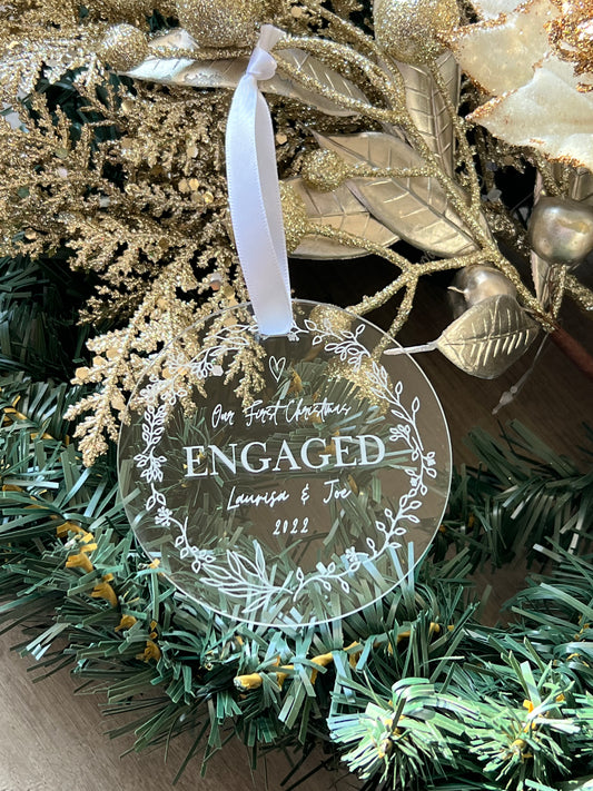'Our First' Engraved Christmas Tree Ornament