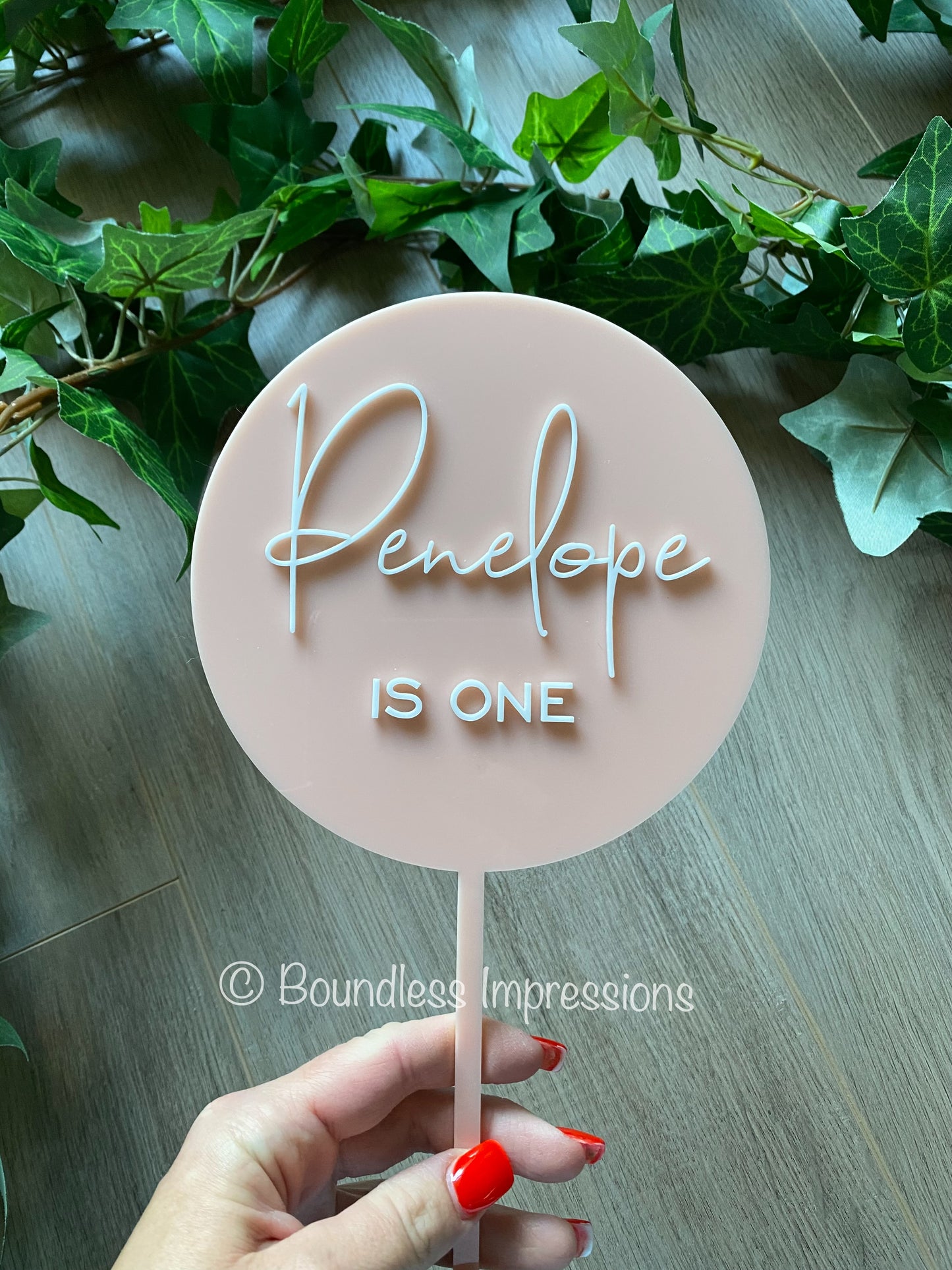 Round 2 Layer Acrylic Cake Topper