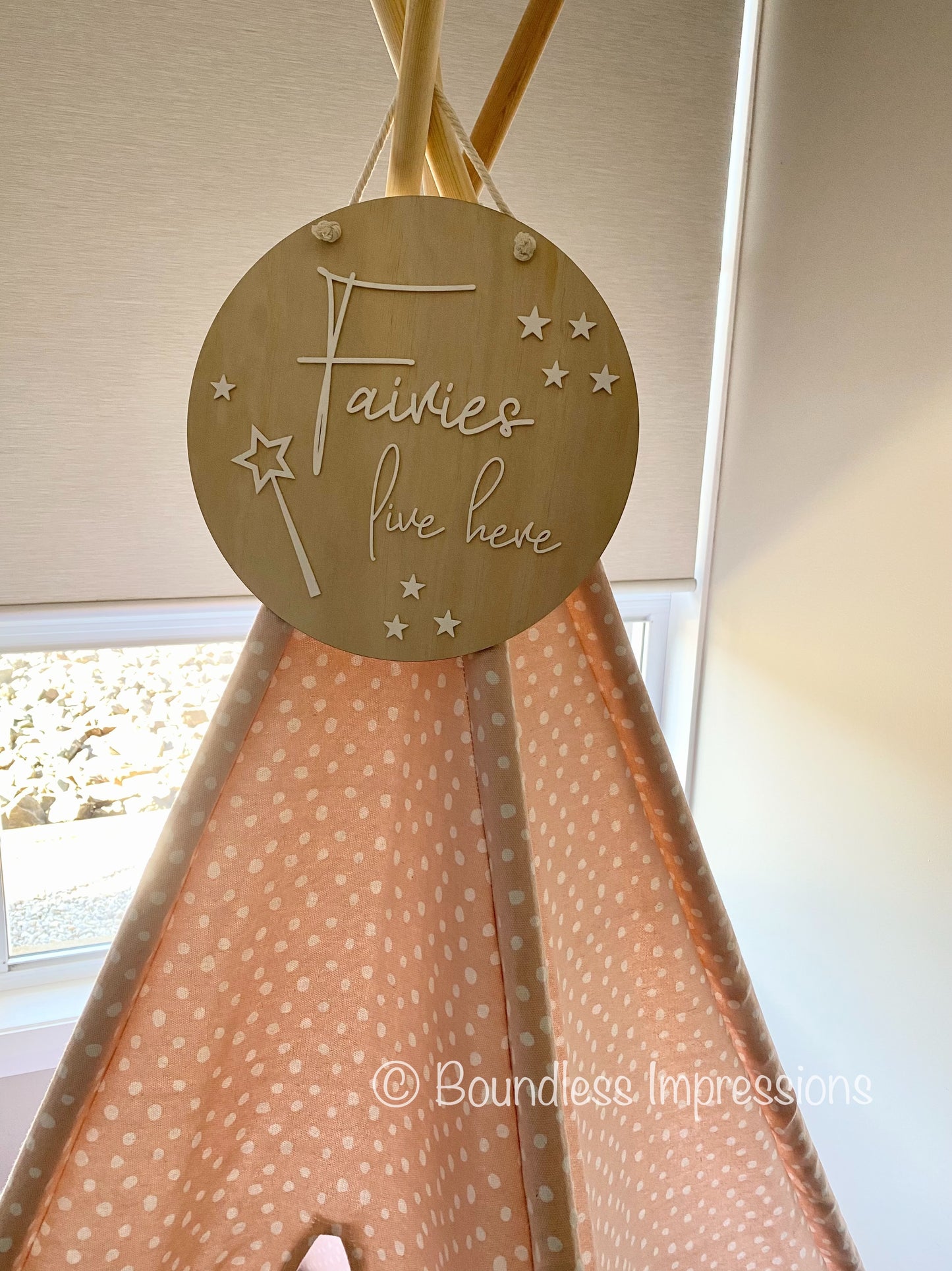 Hanging Round Fairy Sign