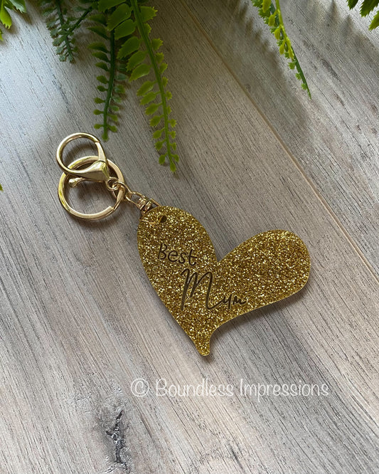 Personalised Acrylic Heart Keyring