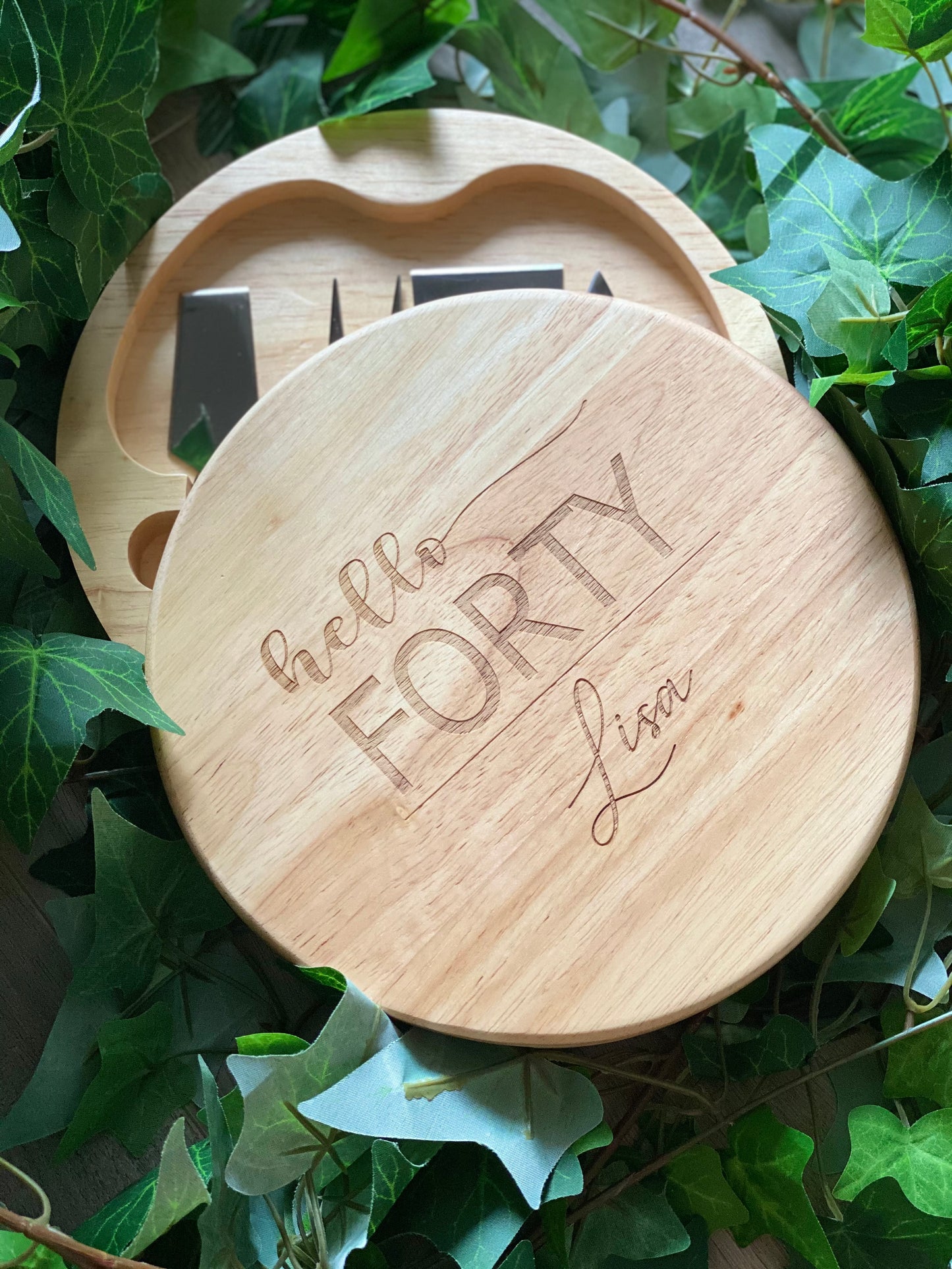 Personalised Swivel Cheese Board & Knife Set