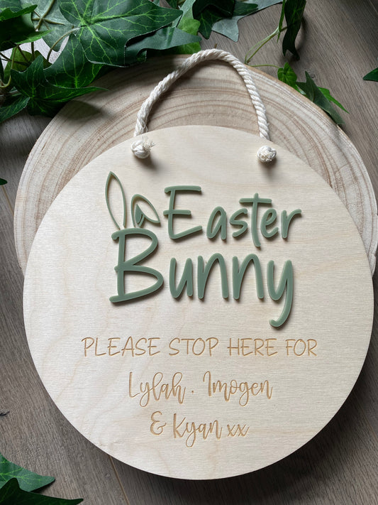 Personalised ‘Easter Bunny Please Stop Here’ Sign