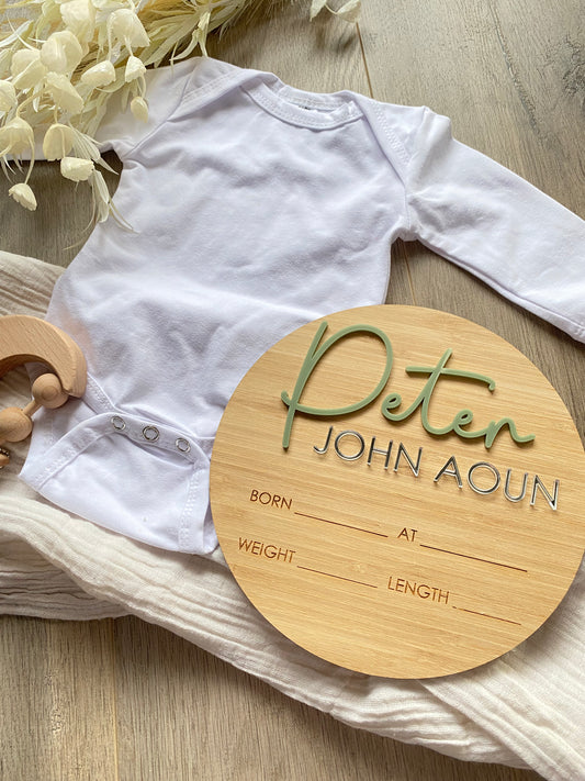 3D Personalised Birth Announcement Plaque