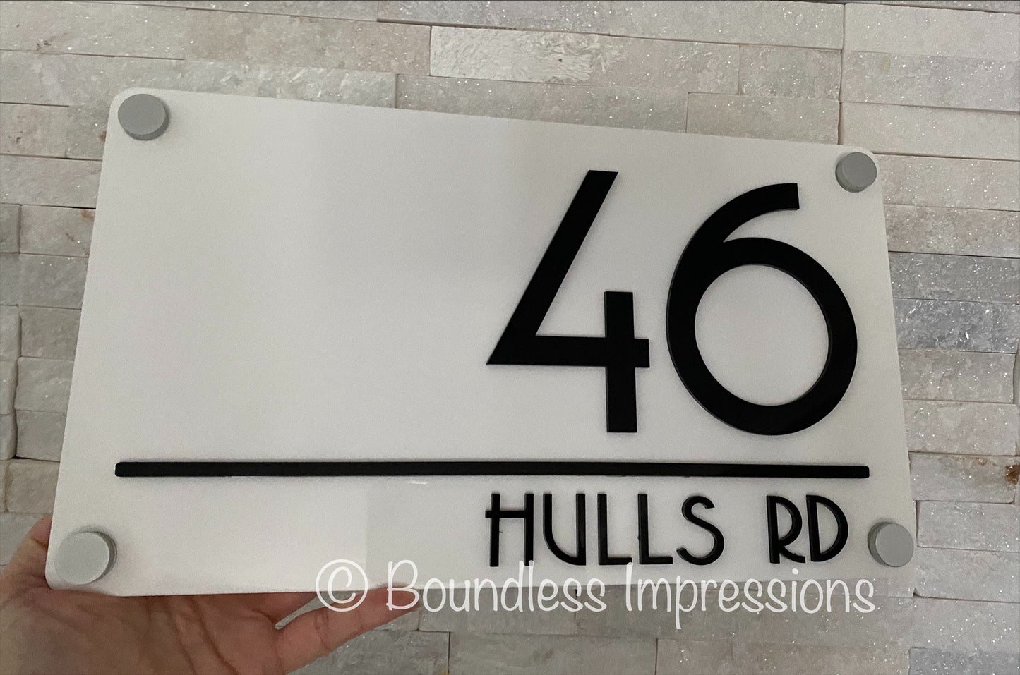 3D Rectangle Address Plaque