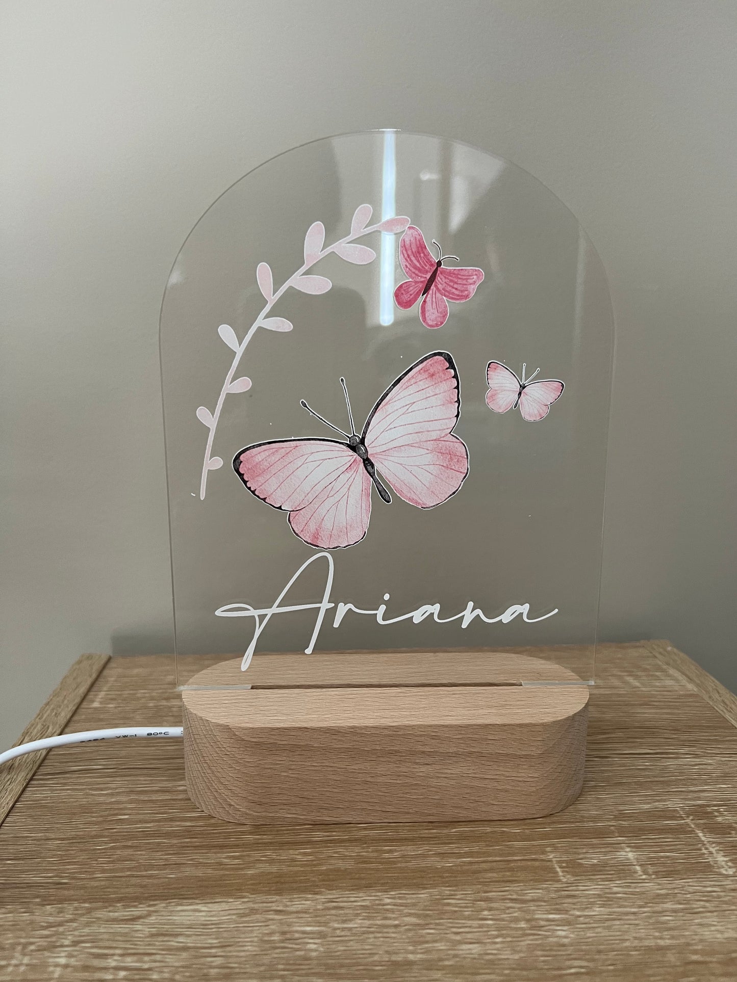 Personalised Arch Night Light - Printed Butterfly