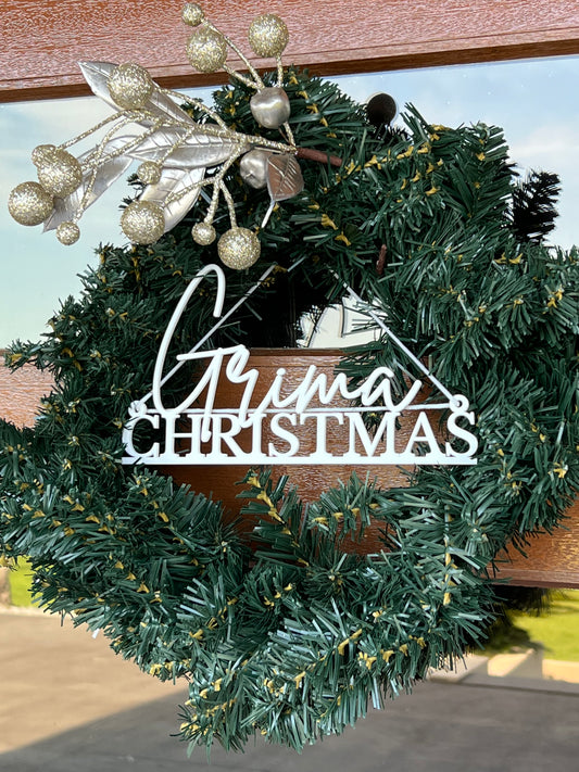 Personalised Acrylic Sign for Christmas Wreath