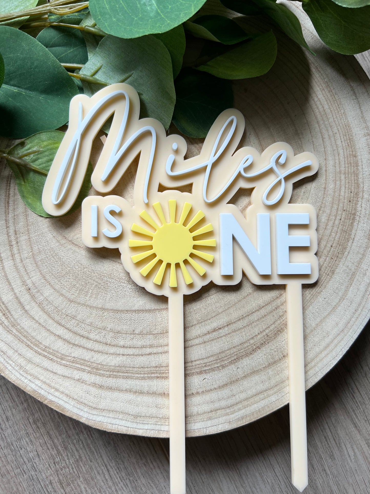 2 Layer Acrylic Sun Cake Topper