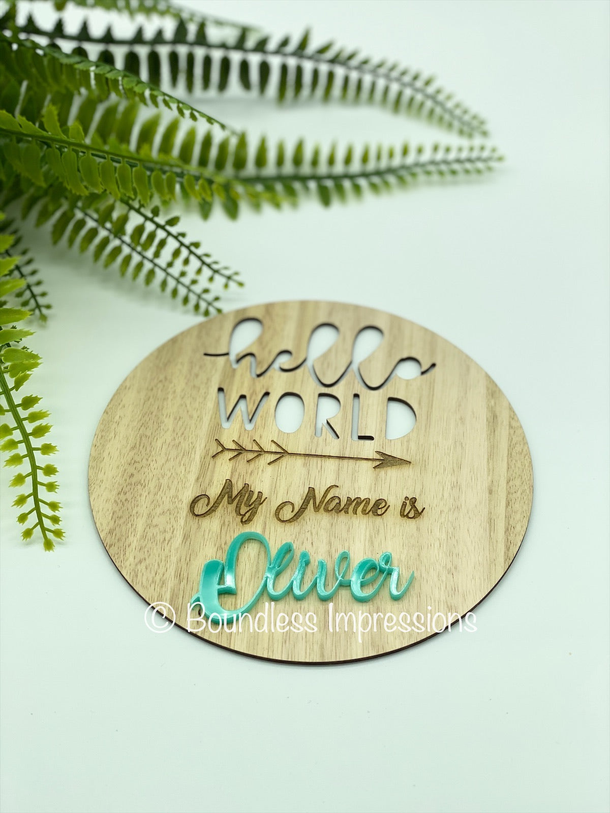 Birth Announcement Plaque - Hello World