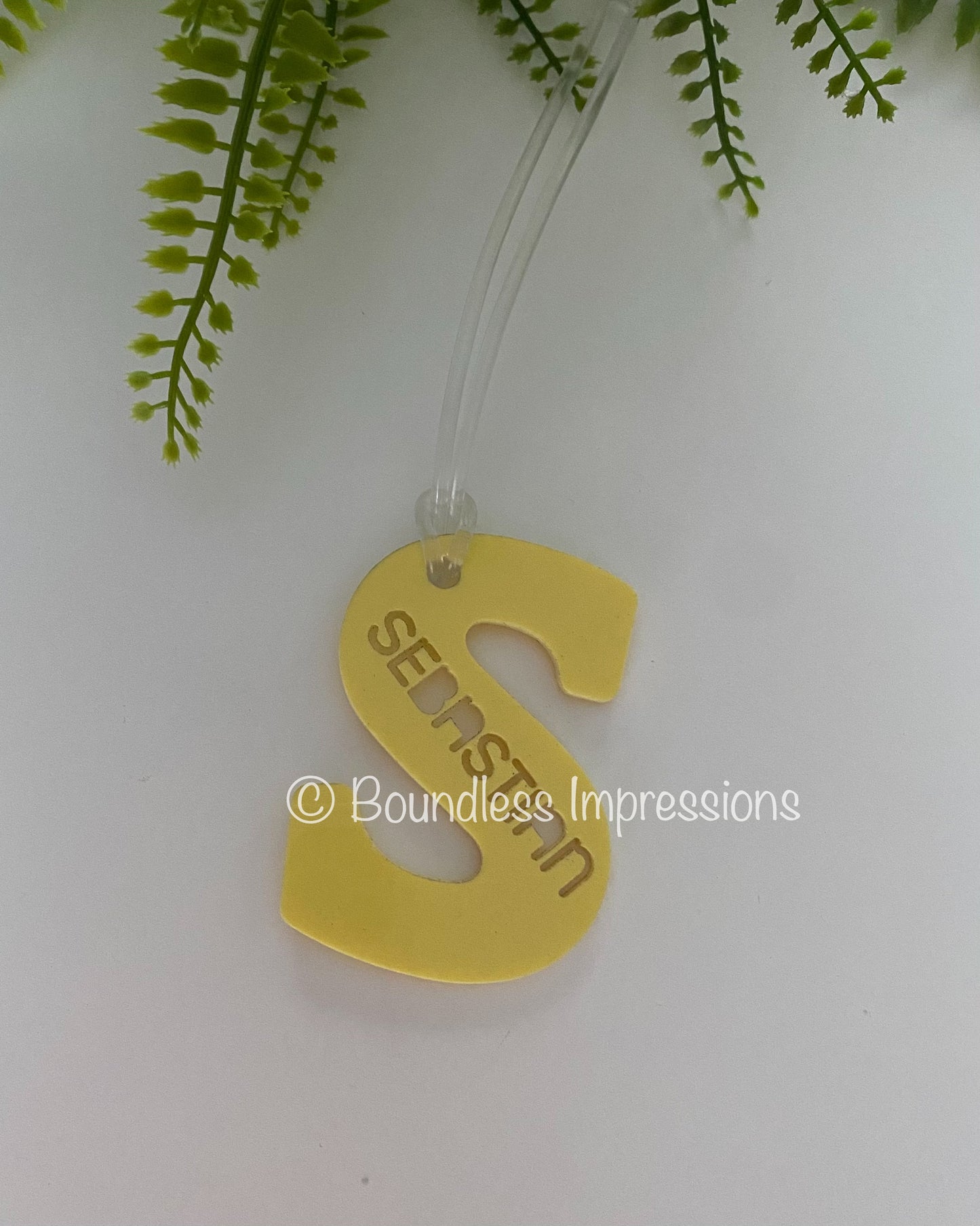 Acrylic 'Letter' Bag Tags