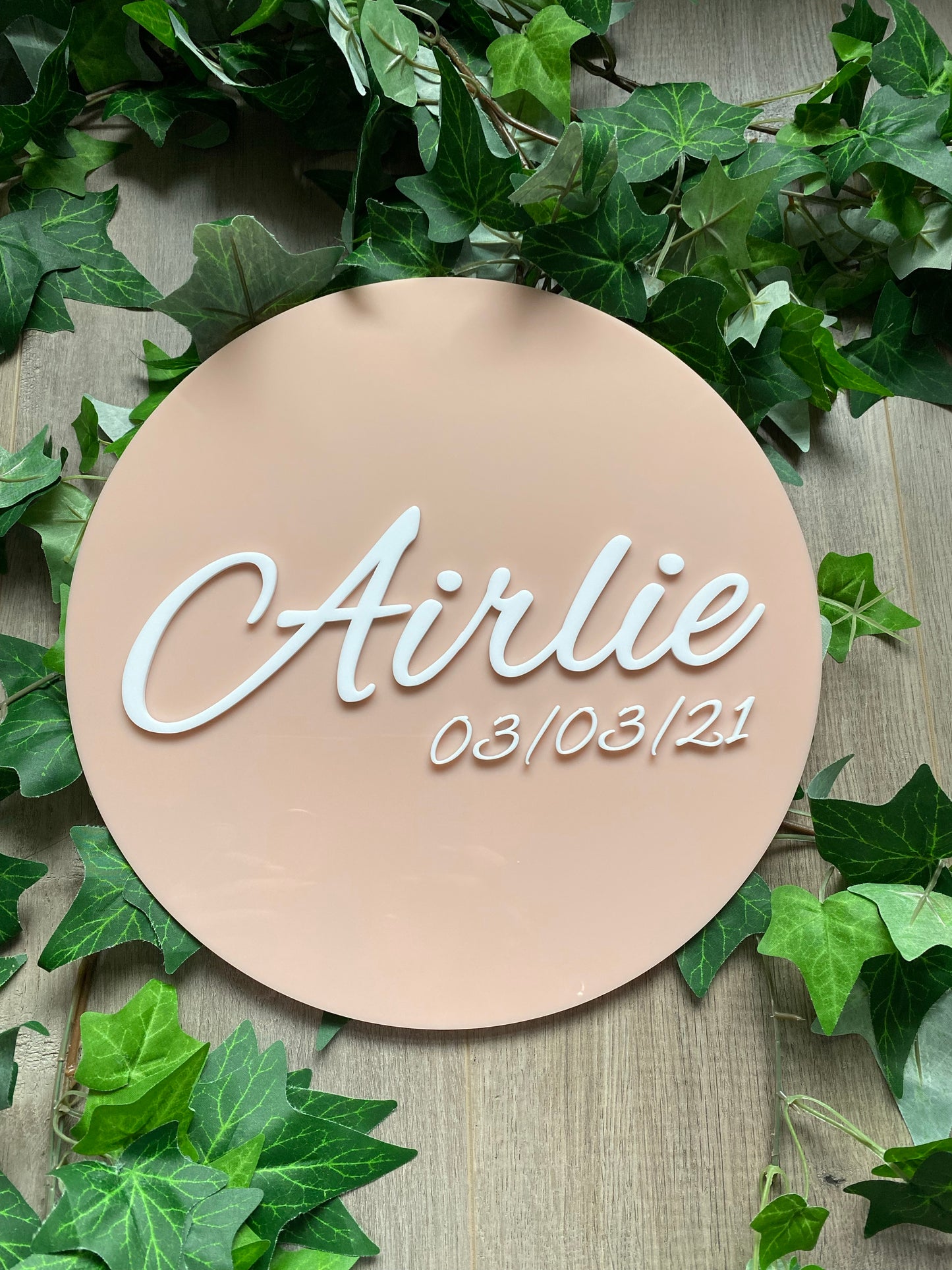 3D Acrylic Baby Announcement Plaque