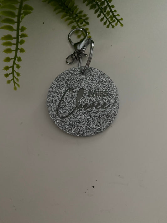 Personalised Glitter Acrylic Keyring