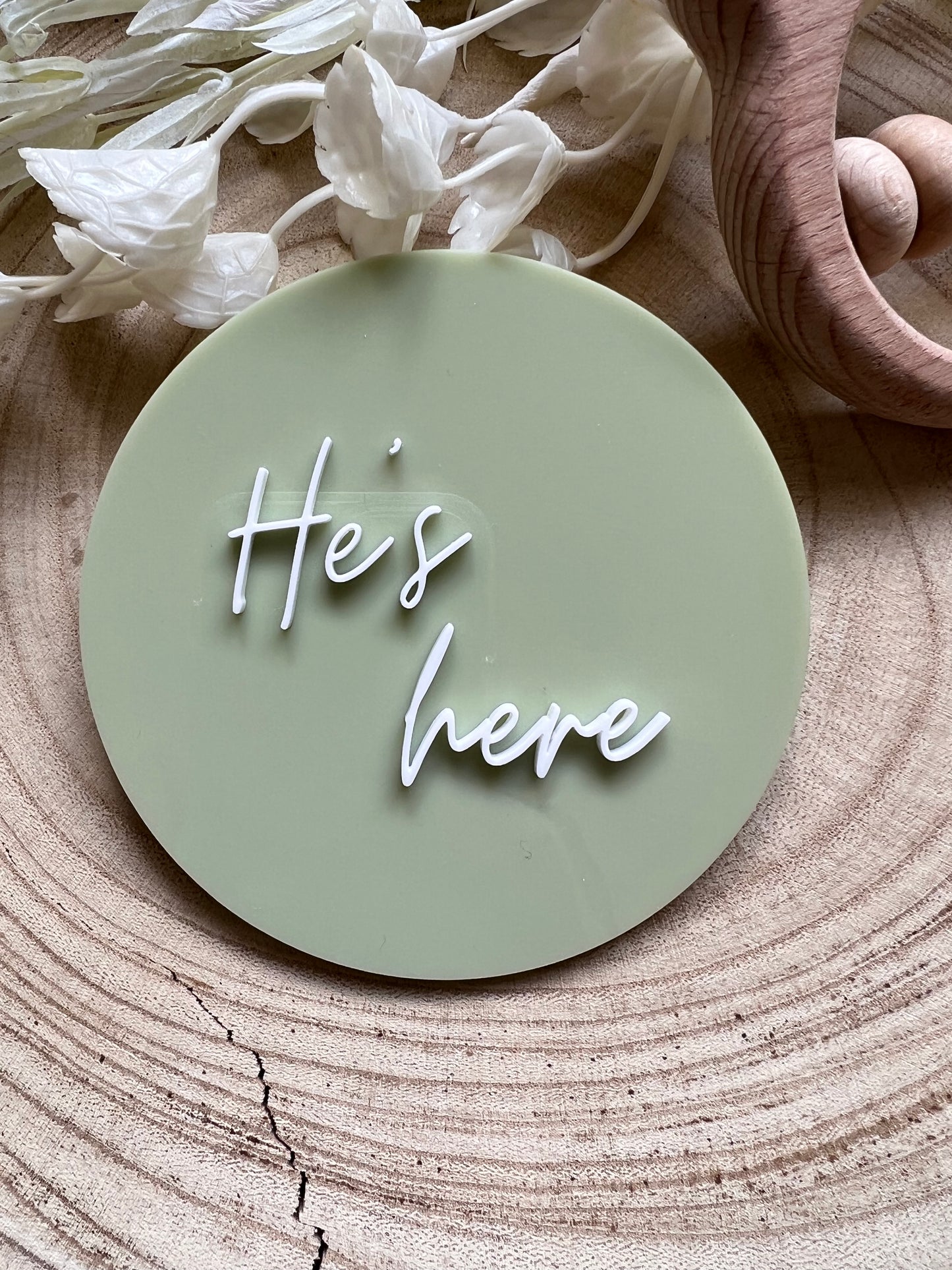 ‘Welcome’ Acrylic Baby Milestone Discs