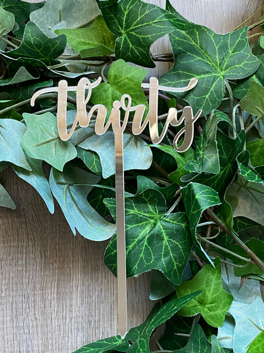 Single 'Word' Acrylic Cake Toppers