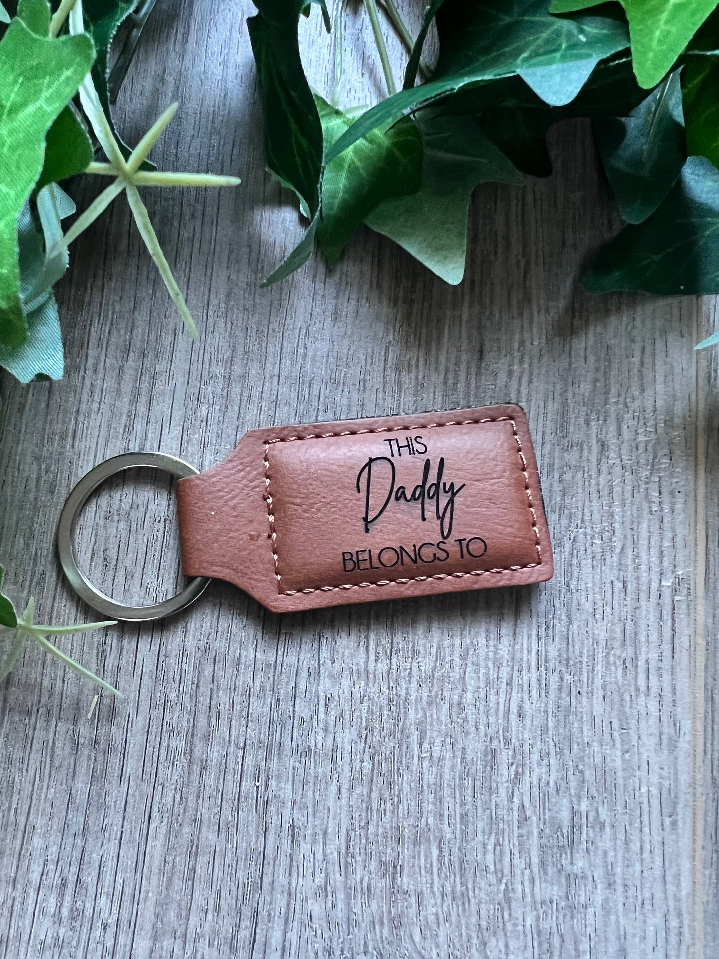 Personalised Leatherette Keyring