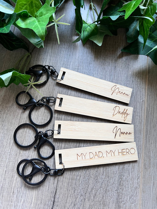 Personalised Bamboo Keyring