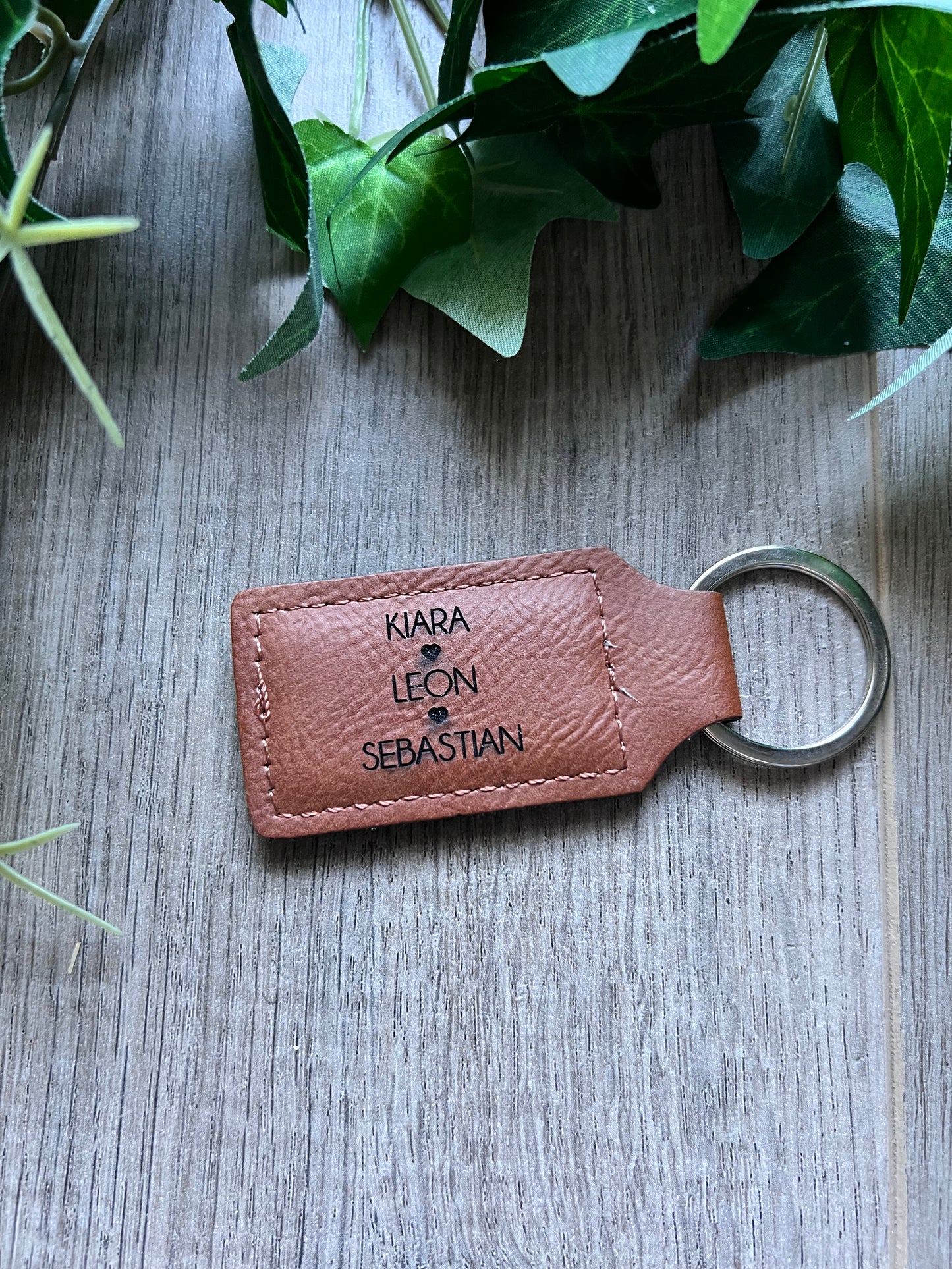 Personalised Leatherette Keyring