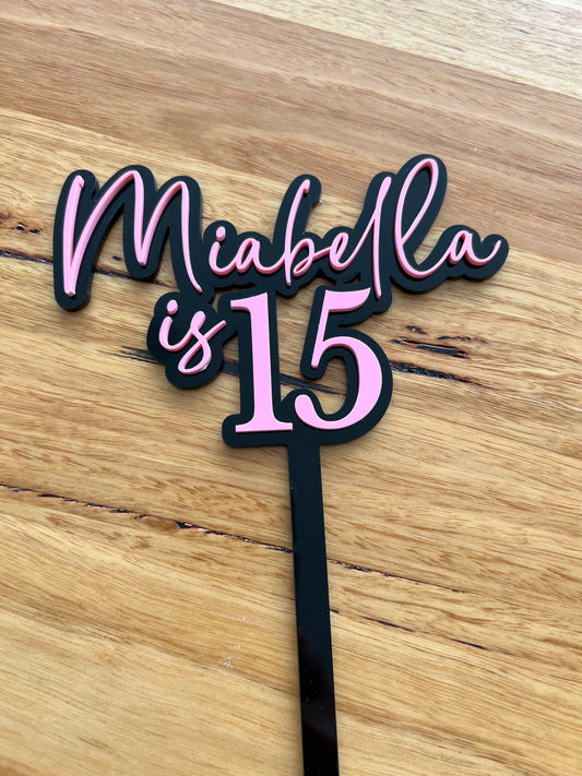 Large 2 Layer Acrylic Cake Topper (15cm)