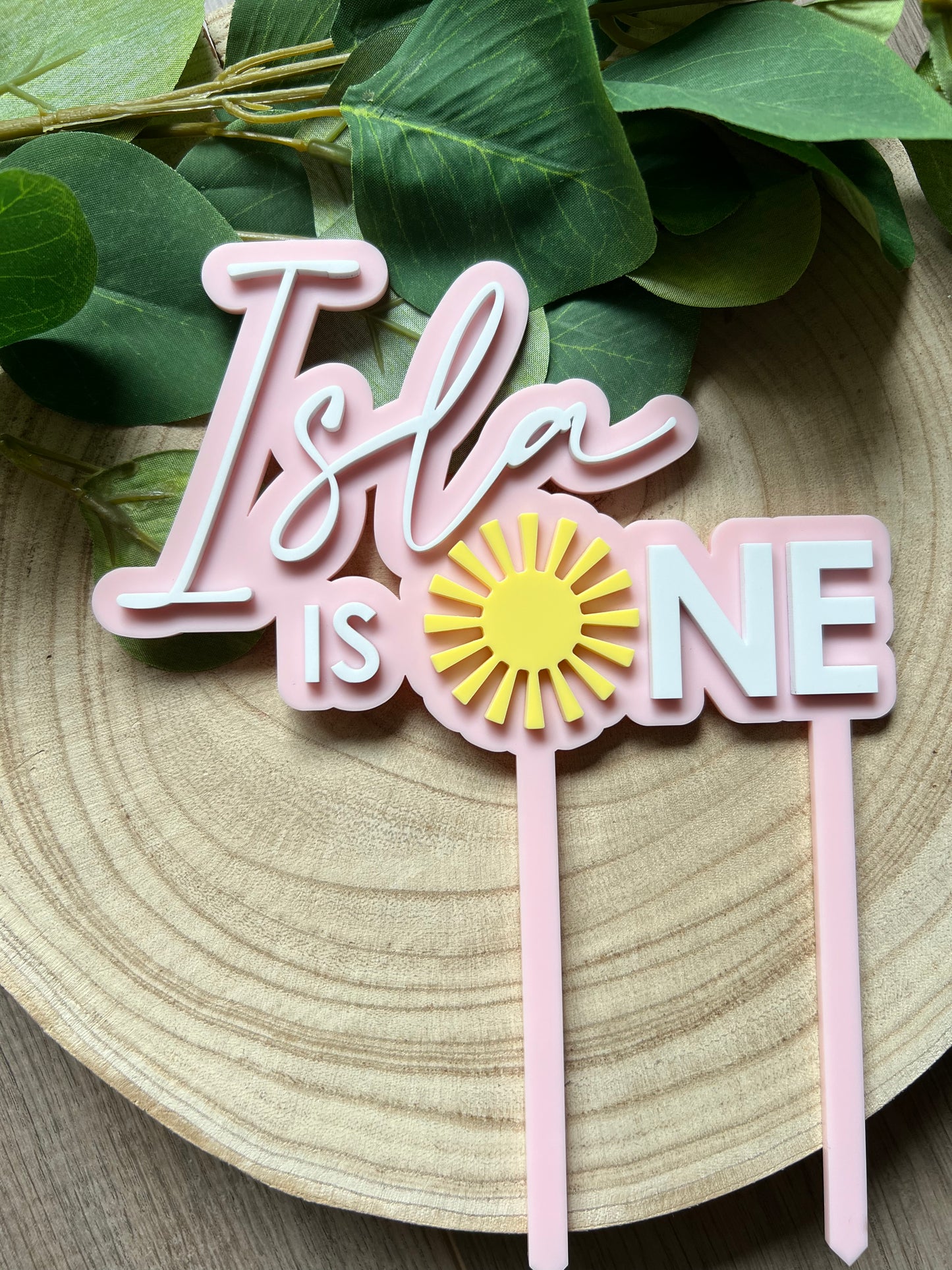 2 Layer Acrylic Sun Cake Topper