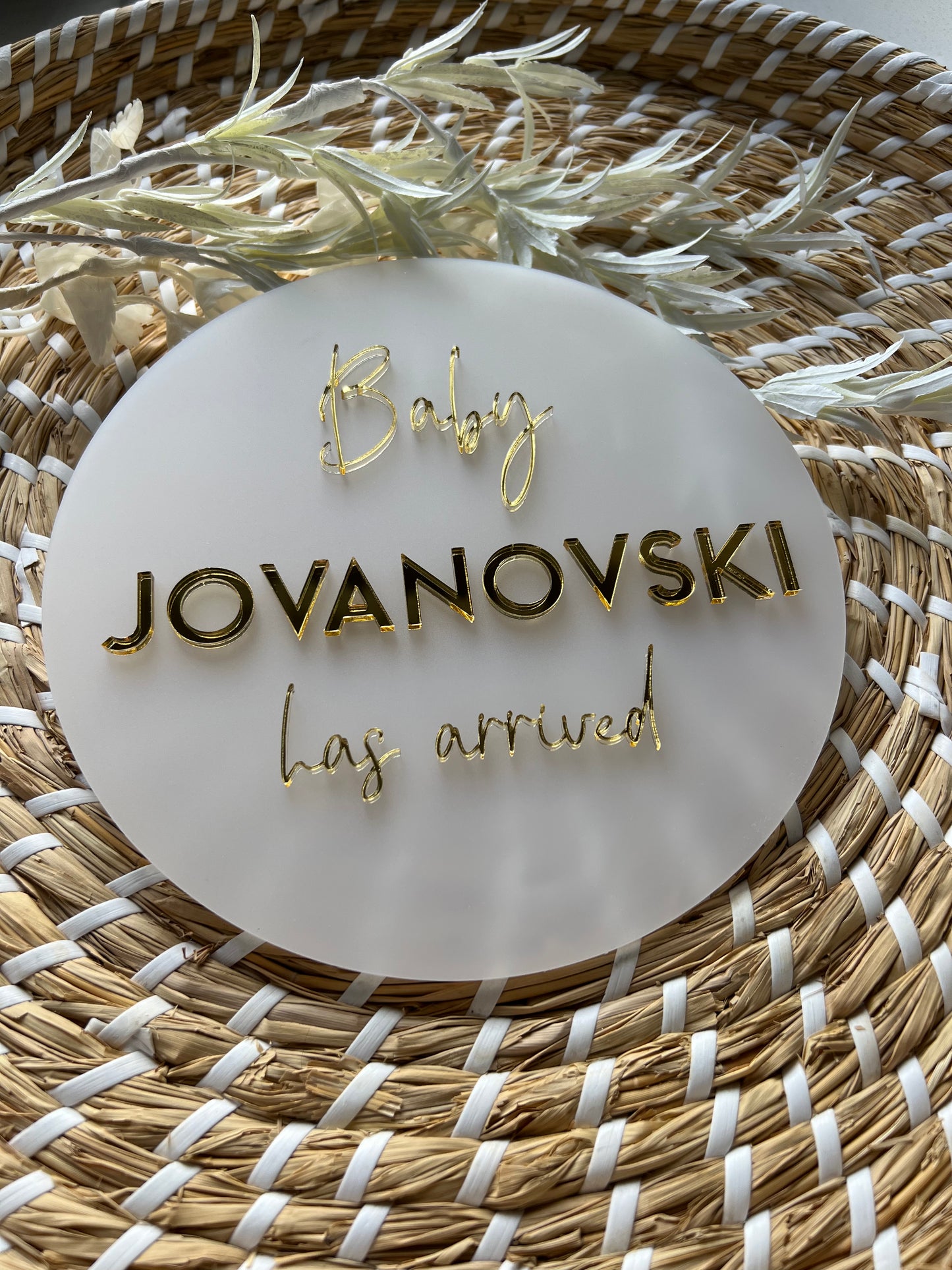 3D Acrylic Baby Announcement Plaque