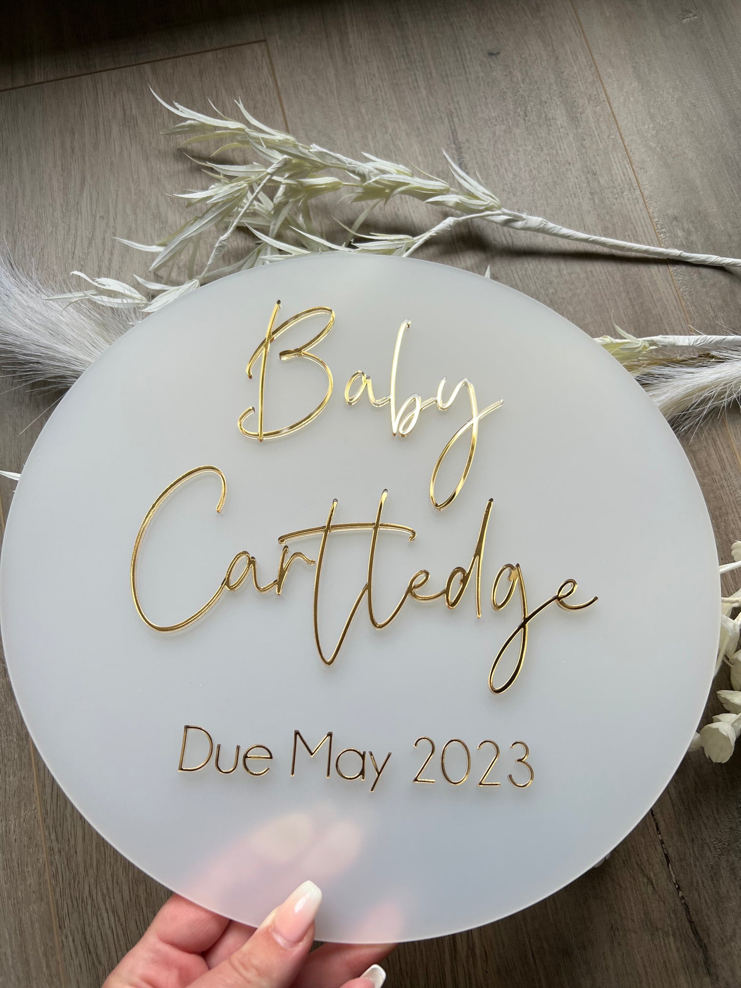 3D Acrylic Baby Announcement Plaque