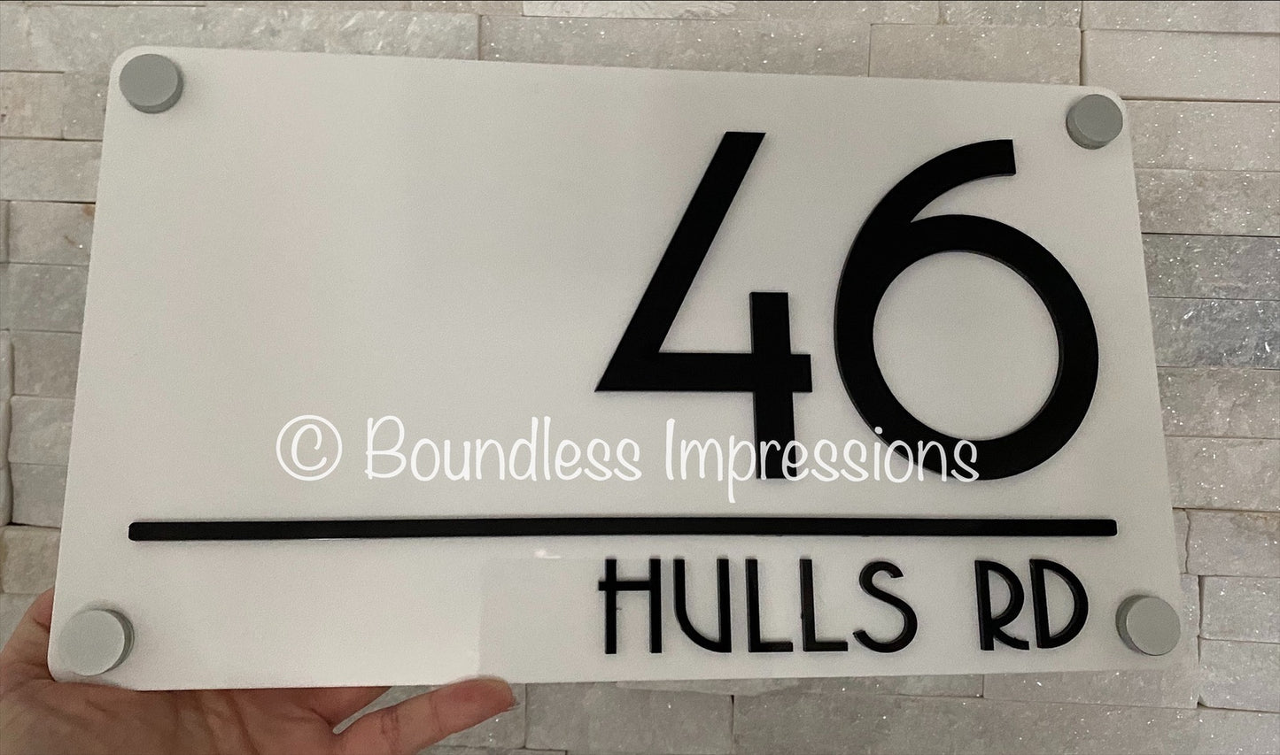 3D Rectangle Address Plaque