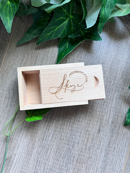 Personalised Mini Wooden USB Boxes
