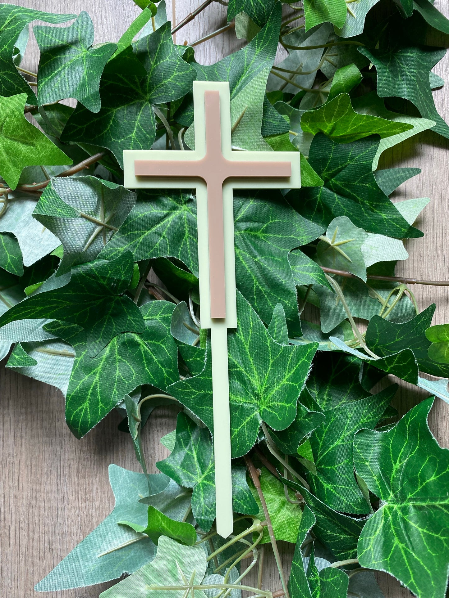 2 Layer 'Cross' Cake Topper