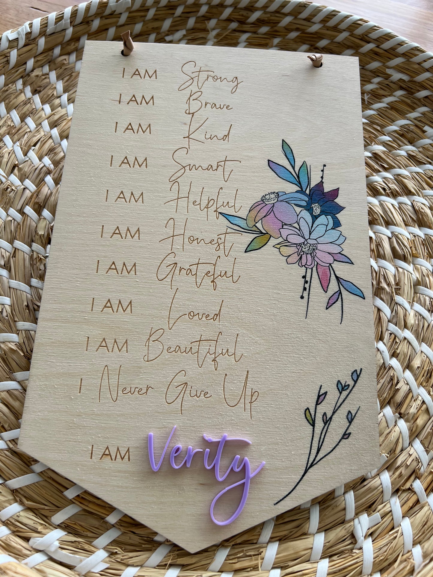 Personalised Affirmation Plaque (Printed Design)