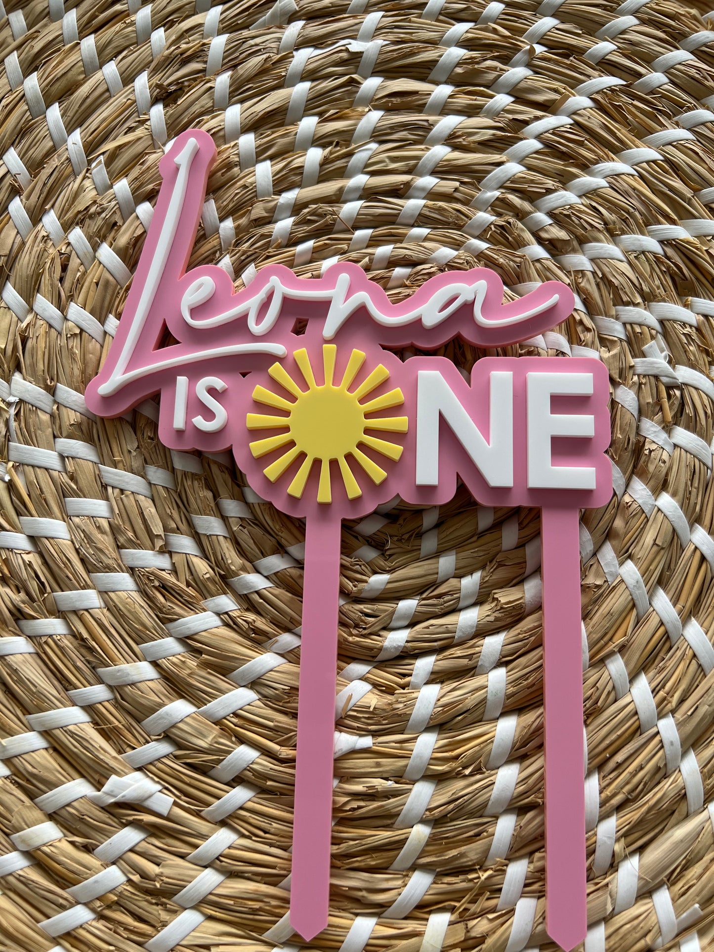 2 Layer Acrylic Sun Cake Topper