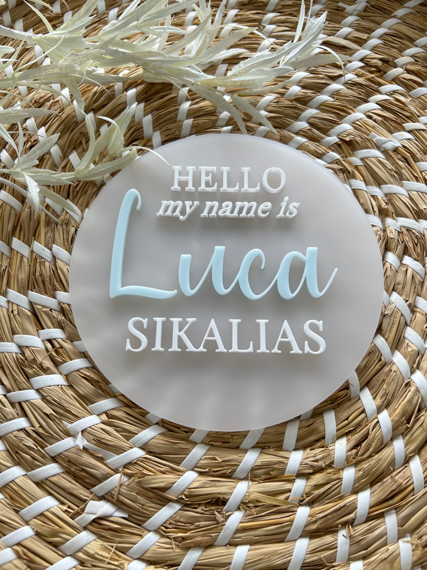 3D Acrylic Baby Announcement Plaque
