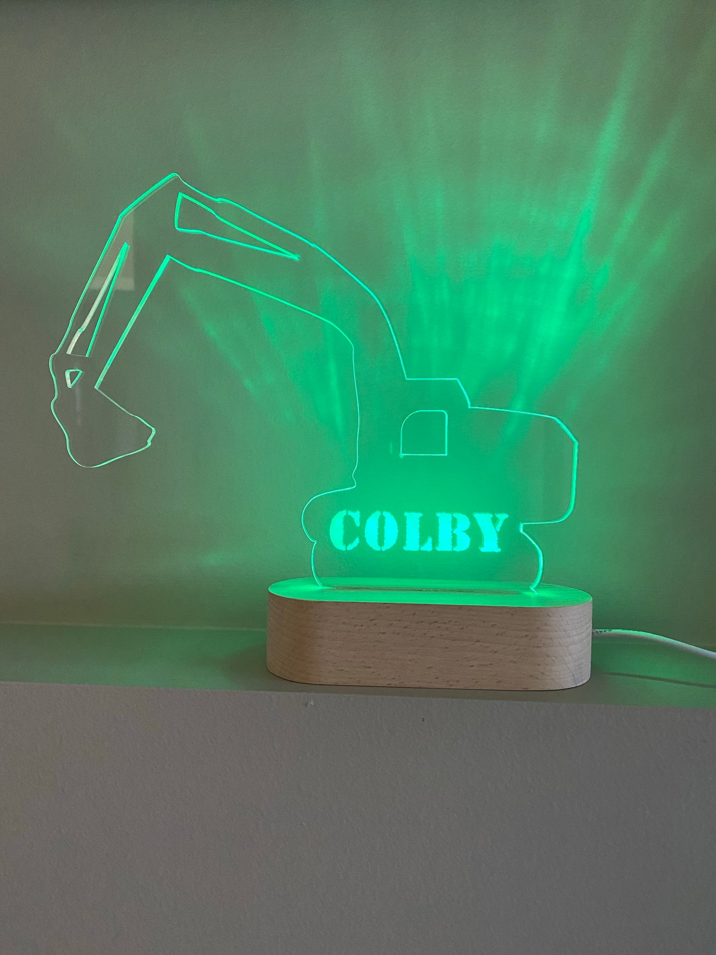 Personalised Cut Out Night Lights - Beech (White Light)