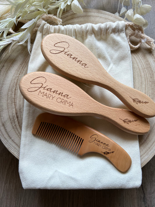 Personalised Baby Hair Brush/Comb Set
