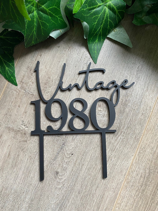 ‘Year' Design - Acrylic Cake Topper
