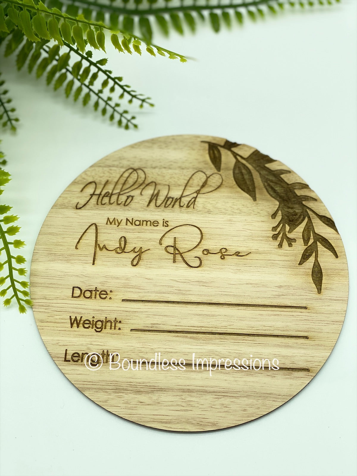 Birth Details - Birth Announcement Plaque