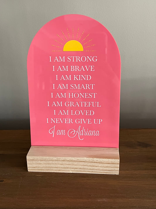 Personalised Arch Affirmation Plaque