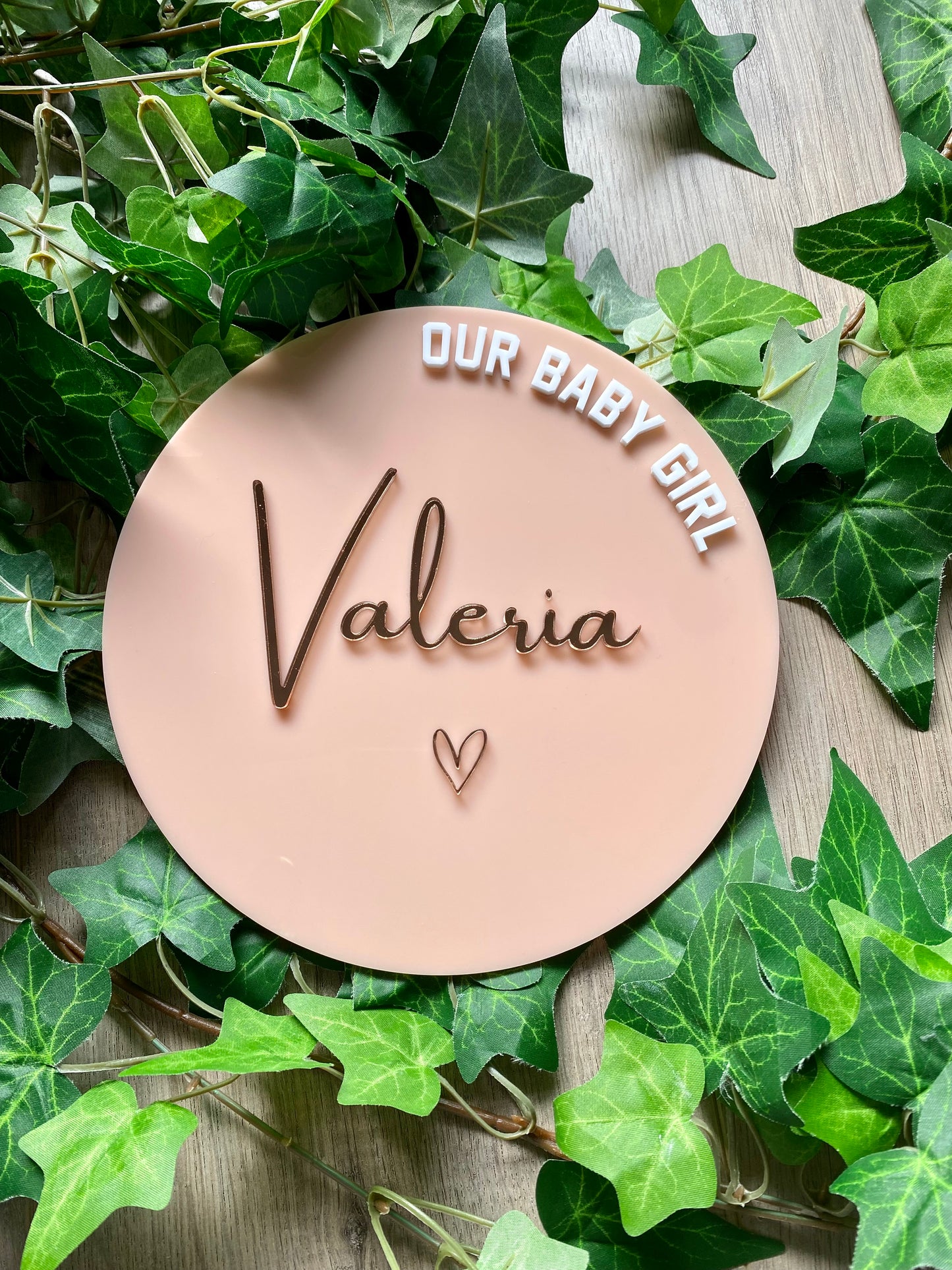 3D Acrylic Baby Announcement Plaque