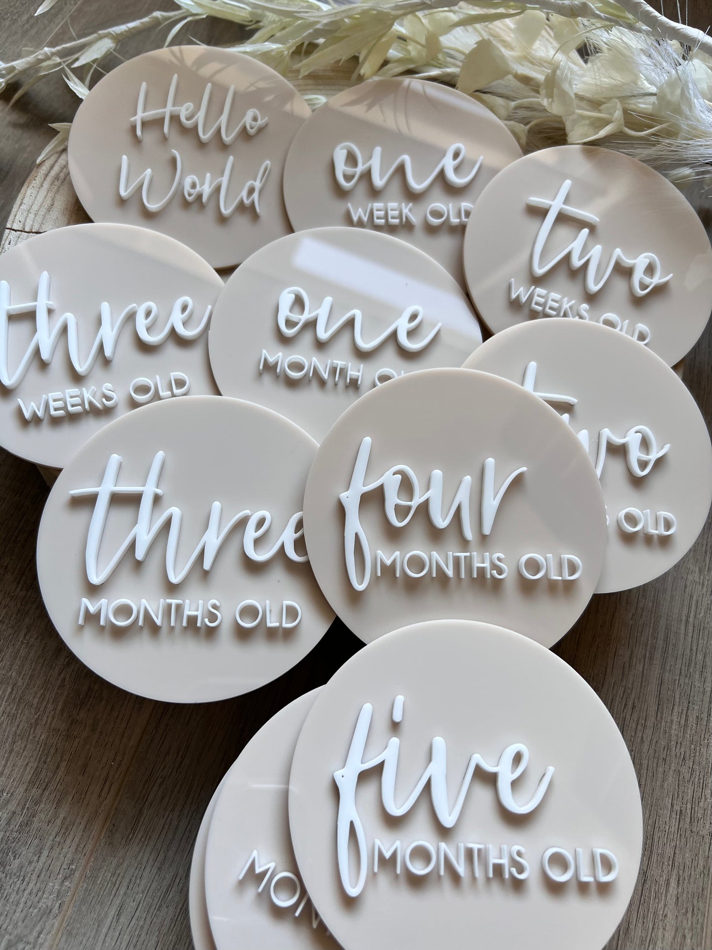 Baby Milestone Discs - 3D Acrylic (Set 16)