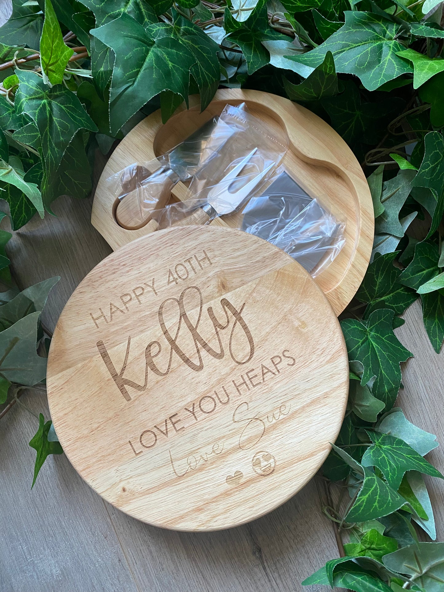 Personalised Swivel Cheese Board & Knife Set