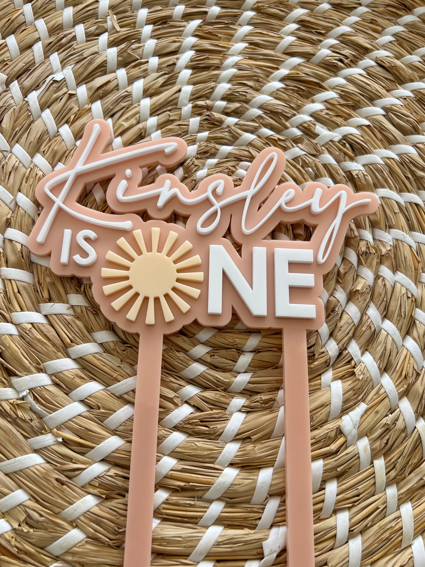 2 Layer Acrylic Sun Cake Topper