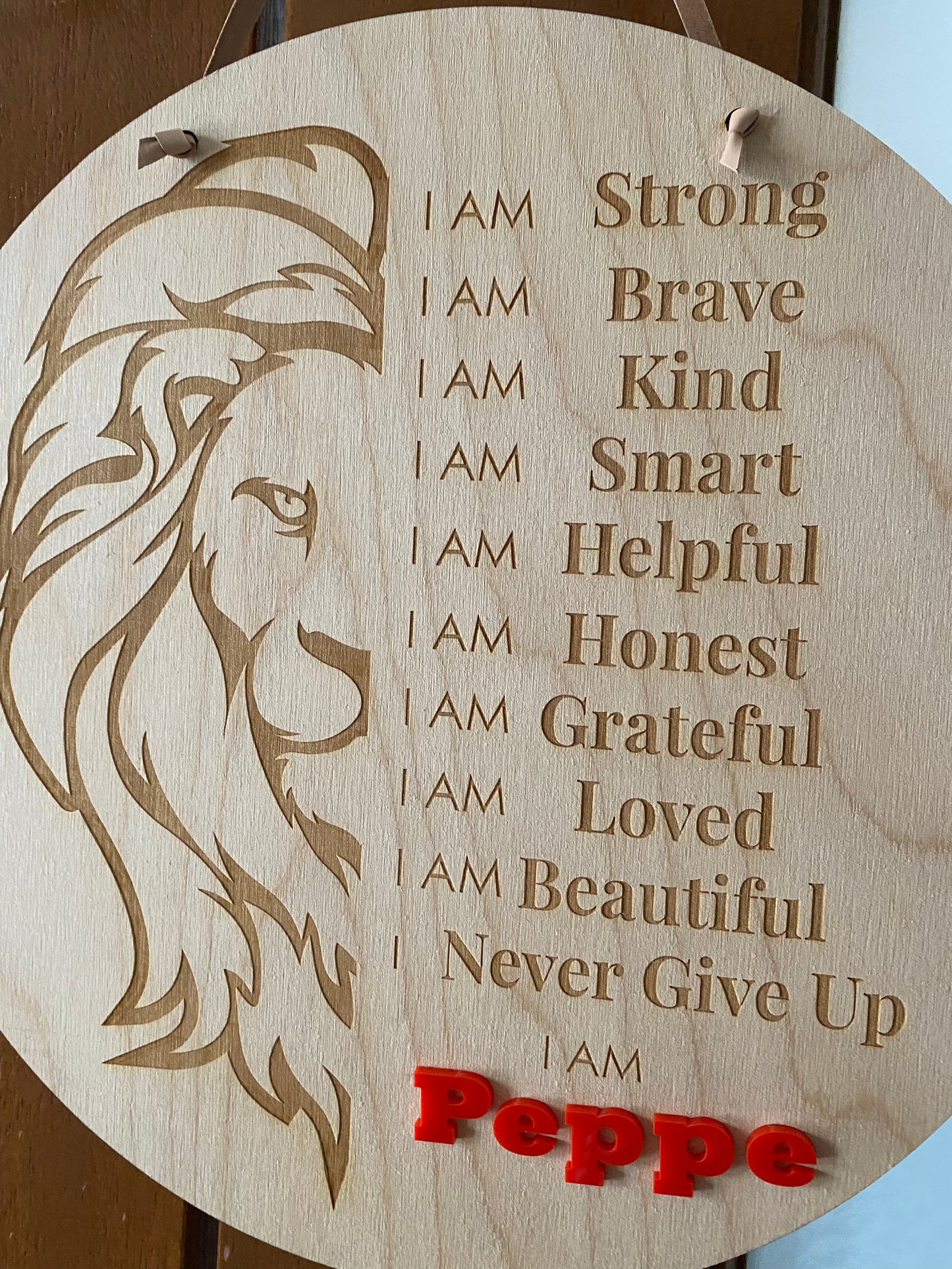 Personalised Affirmation Plaque (Lion)