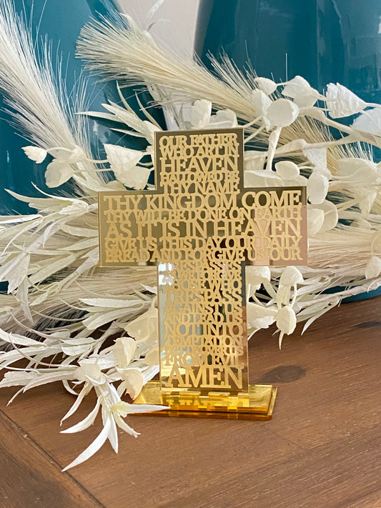 Boxed Mini Engraved ‘Our Father’ Crosses (Minimum 10)