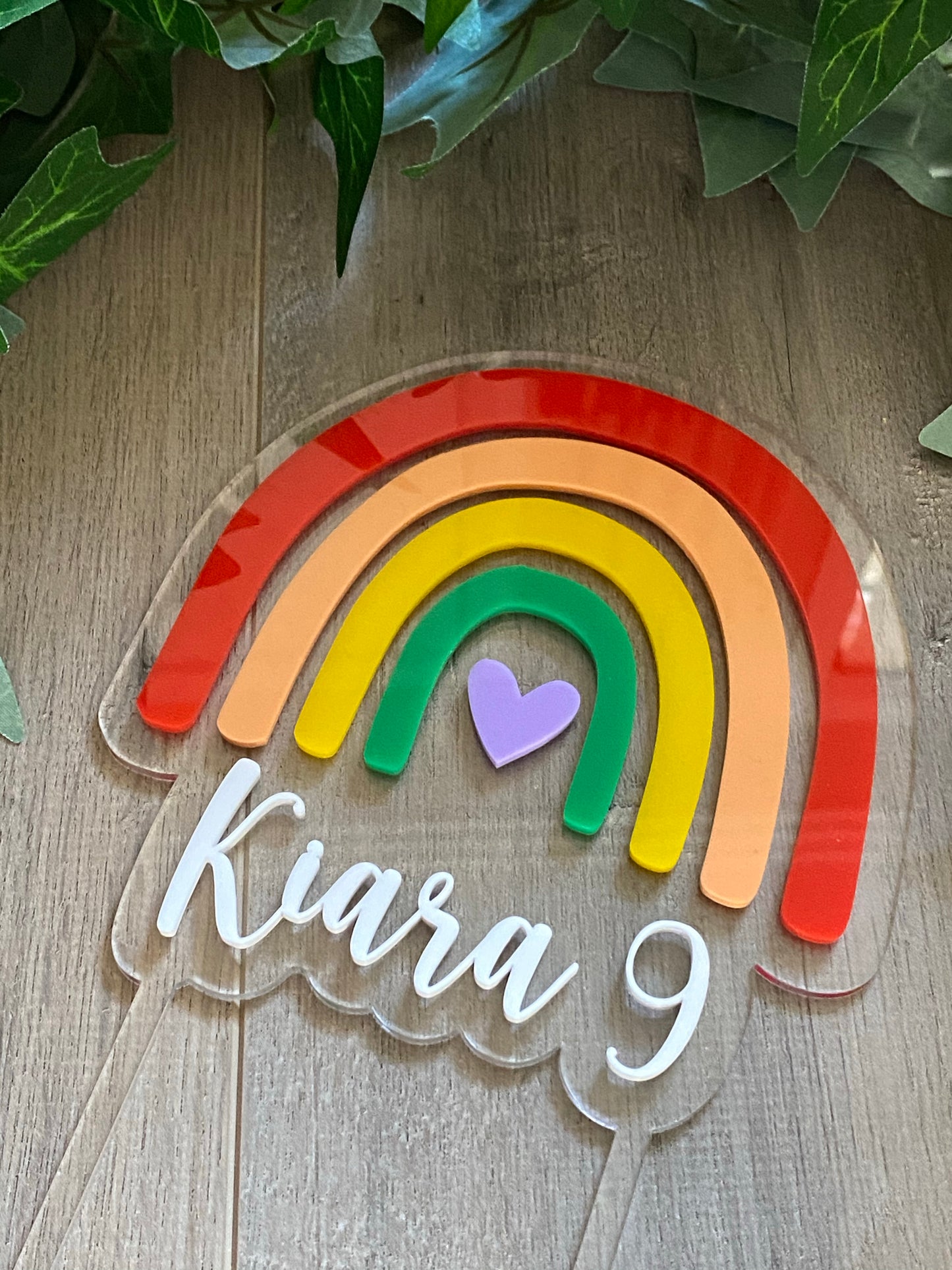 Floating Rainbow Acrylic Cake Topper